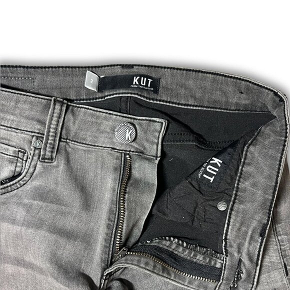 Kut From The Kloth High-Rise Ankle Skinny Jeans Size 2 Gray Stretch Slim Fit Den - Picture 5 of 8